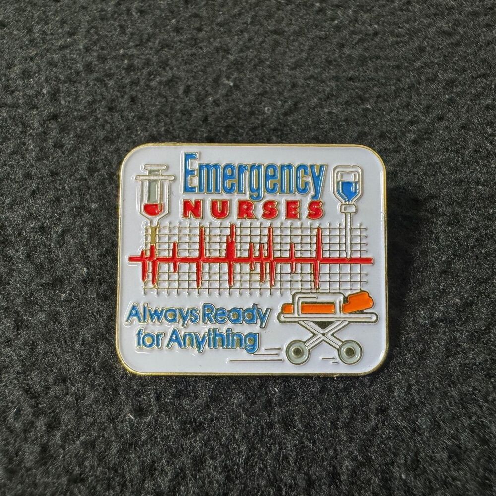 ER Emergency Nurses Pin Always Ready Anything Brooch Accessory Lapel Jacket Bag